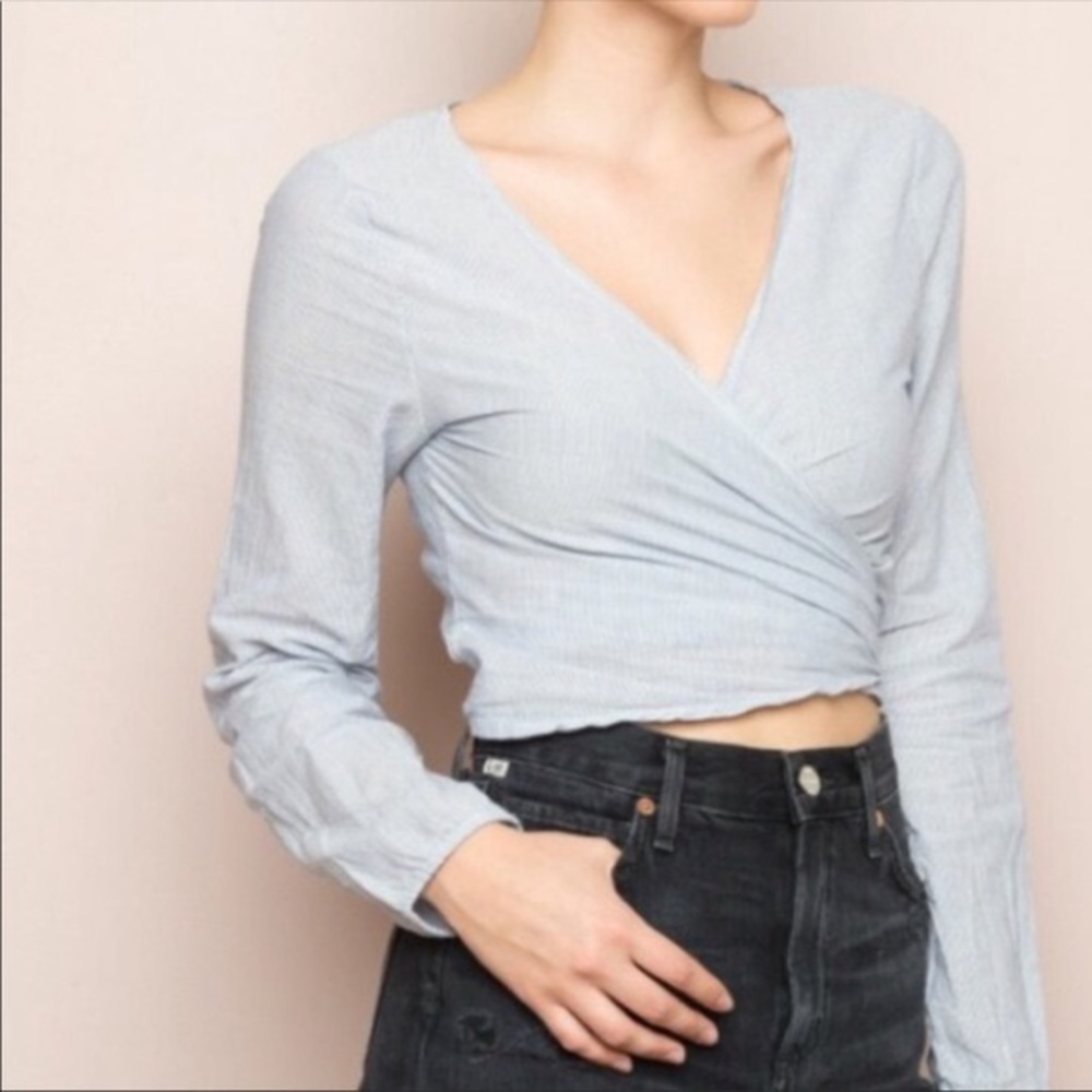 Brandy Melville long sleeve wrap tie top